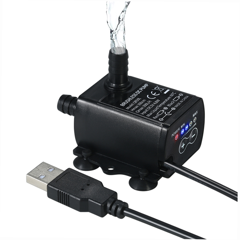 Water Pump Submersible Mini - 超静音ミニ USB DC5V 4.8 ワット 300L/H