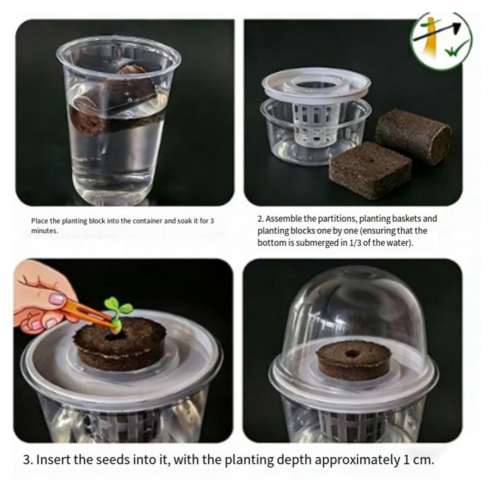 Dome Propagation Kit - 水耕栽培Sスターターカップ植物繁殖ステーションキット、多肉植物用透明水耕栽培スターター、発芽カップドーム付き