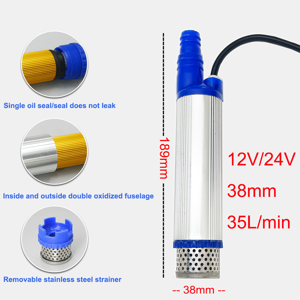 電気自動車ポンプ 38 ミリメートルポータブルミニポンプディ - Water Pump Submersible Mini のレビューと価格