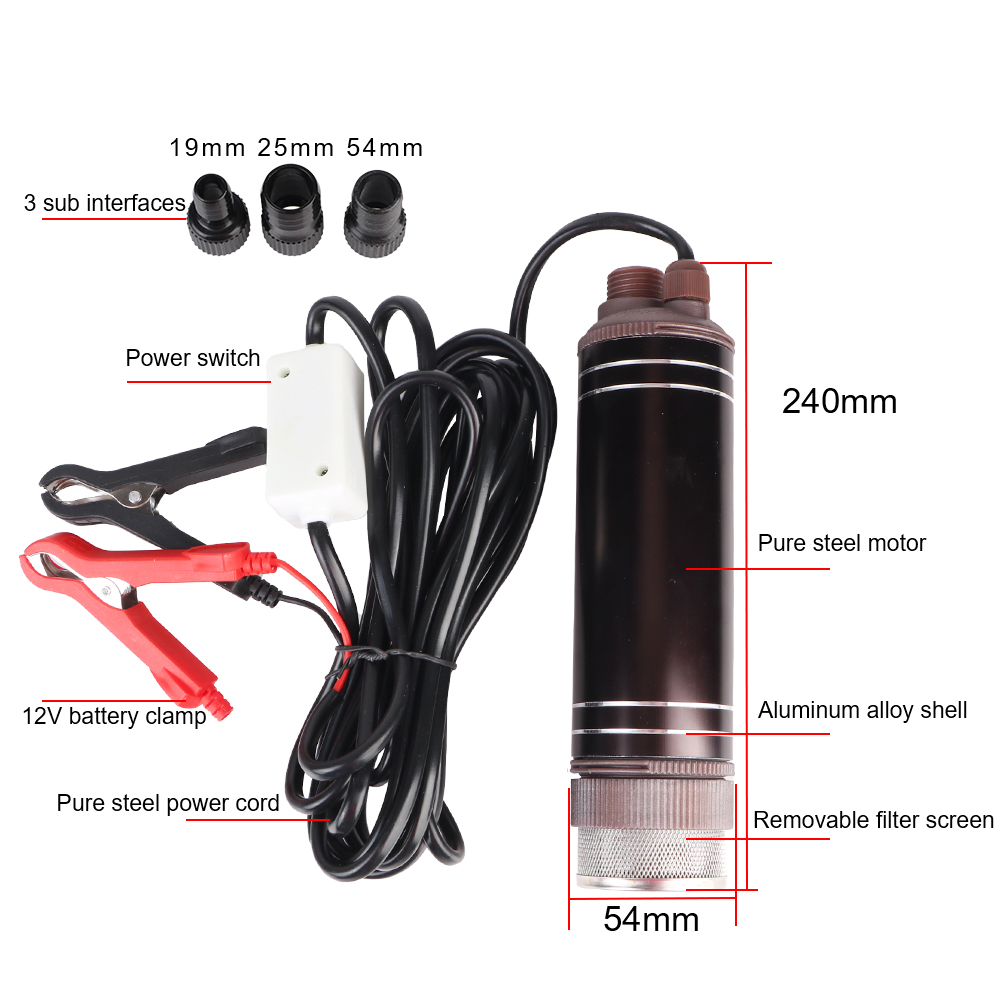ハイパワー自吸式オイルポンプミニ 45L/分アルミ合金シェル - Water Pump Submersible Mini のレビューと価格