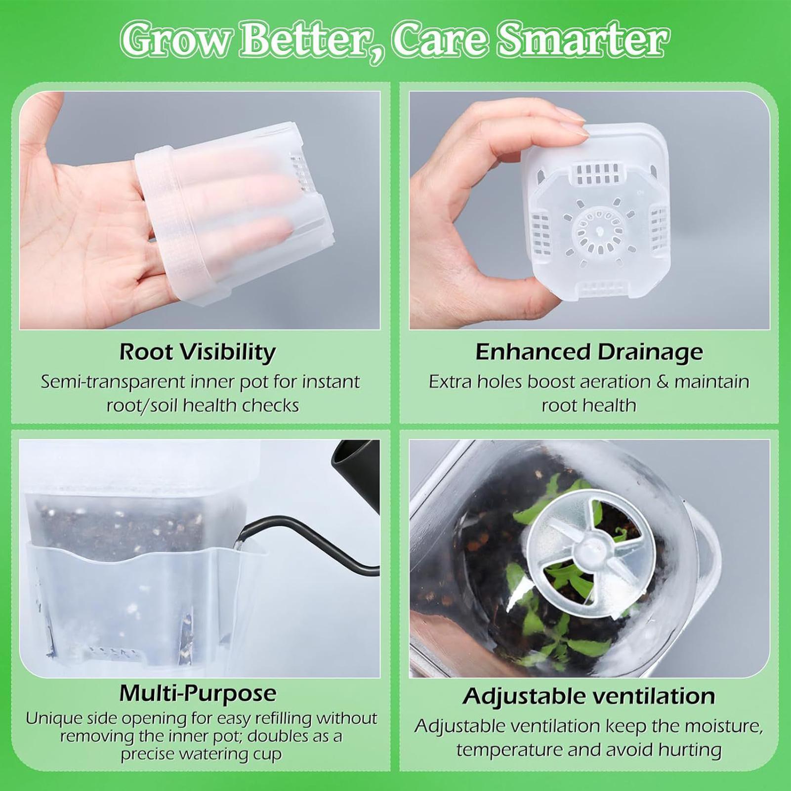 自動給水ポット12個入り種まきキット、湿度ドーム付き2インチ - Dome Propagation Kit のレビューと価格