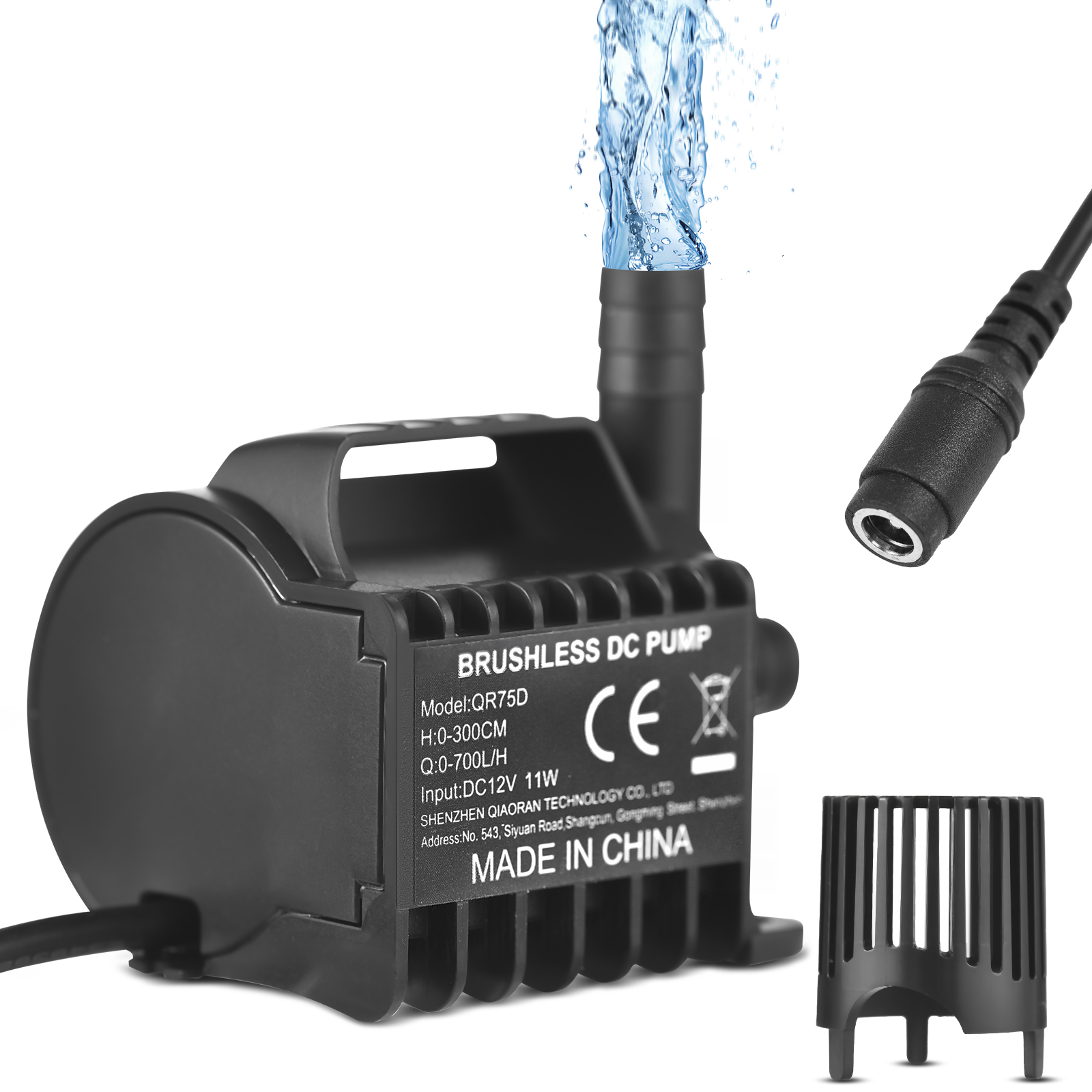 12V水中ポンプ 9.8フィート DCメスプラグ 吸盤ベース - Water Pump Submersible Mini のレビューと価格